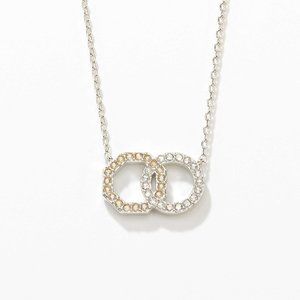 Touchstone Crystal INTERLOCKED Necklace Crystal Golden Shadow Crystal Rhodium